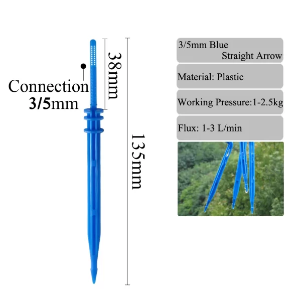 Irrigation Sprinkler 1/8" Arrow Dropper Micro Drip Flow  For 3/5mm Hose Greenhouse Saving Water Kit - Image 2