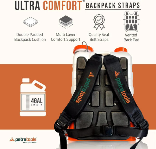 Backpack Sprayer with Cart - Wheeled Cart Sprayer - HD Wand, Wide Mouth Lid, Multiple Nozzles & B - Image 4