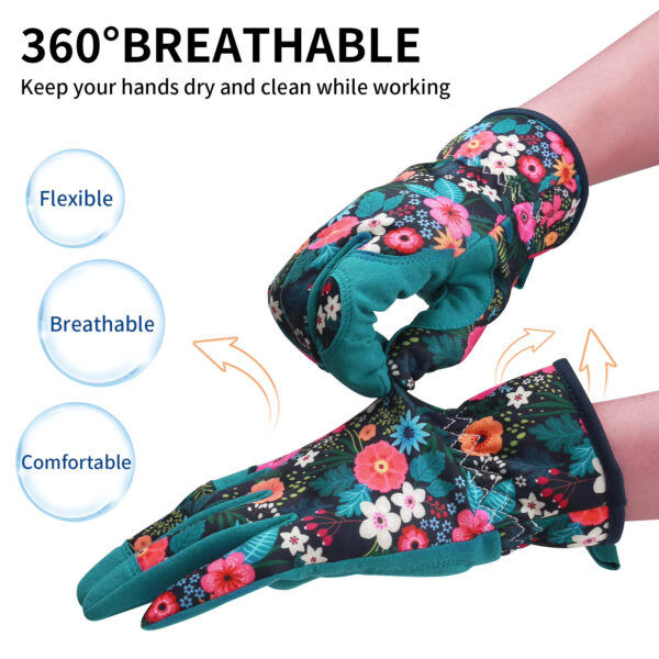 Gardening Gloves for Women Breathable leather Garden Gloves with Grip Thorn-Proof Puncture-Resistant - Image 4