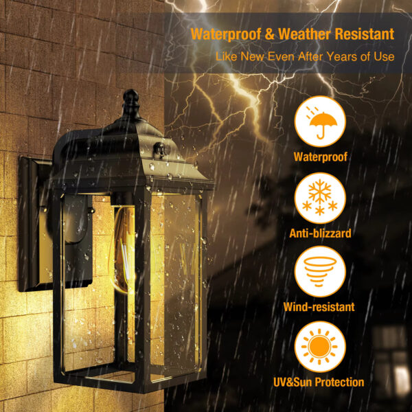 Outdoor Lights Fixture Wall Sconce - 2 Sets Porch Lights Outdoor Wall Lantern