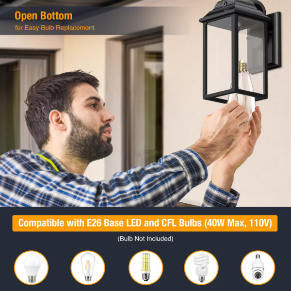 Outdoor Lights Fixture Wall Sconce - 2 Sets Porch Lights Outdoor Wall Lantern - Image 3