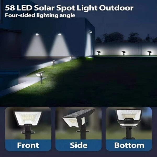 Solar Lights Outdoor - 4Pack 58LED Solar Spot Lights 4 Sided Lighting - Image 2