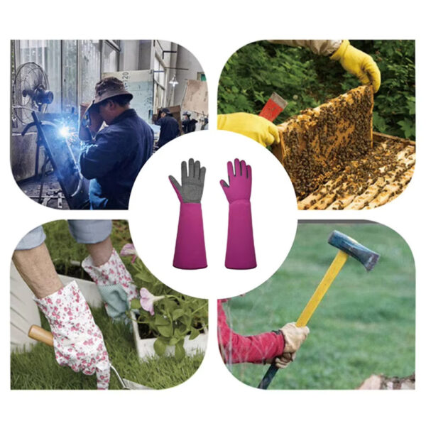 A Pair of Non-Slip Long Protective Durable Thickened Gloves Gardening Construction Gloves Long Chore Gloves