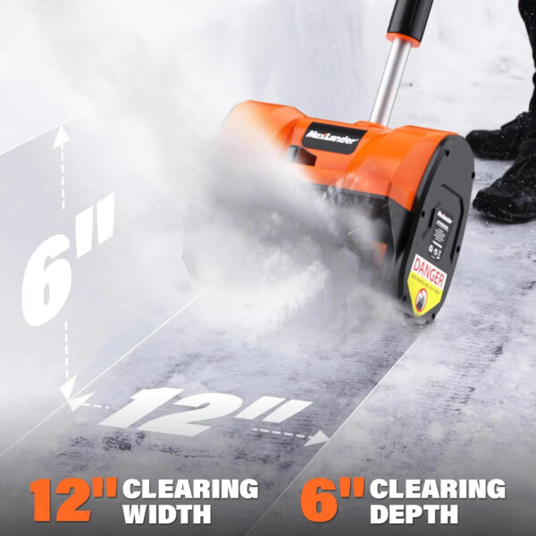 Electric Snow Shovel Cordless, 20V 12-Inch Cordless Snow Blower, Battery Snow Shovel with Directional Plate - Image 5