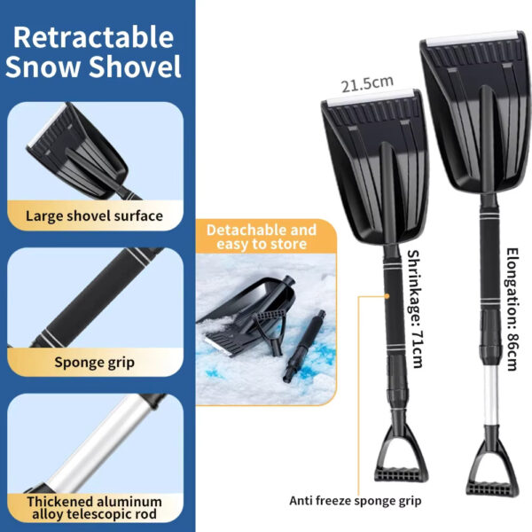 Portable Snow Shovel Removable Thickened Snow Removing Shovel Non-slip Non-freezing Manual Hand Shovel Snow Removal Tool - Image 2