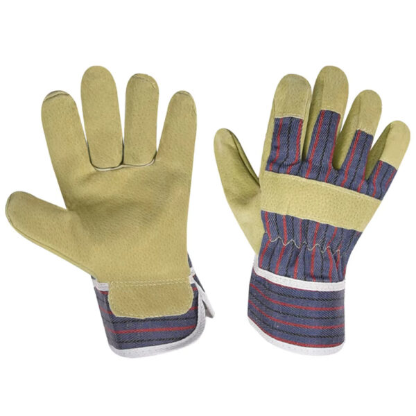 Safety Multi-Purpose Use Work Leather Gloves with Wear-resistant Air-permeable Lightweight Gardening Utility Leather Cuff Gloves - Image 4