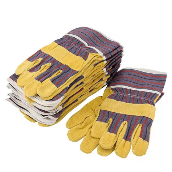 Safety Multi-Purpose Use Work Leather Gloves with Wear-resistant Air-permeable Lightweight Gardening Utility Leather Cuff Gloves - Image 2
